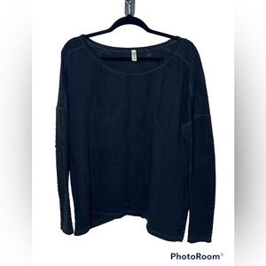 RVCA Distressed Look Black Top Sz Oversized Med